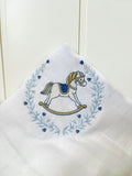 Boys rocking horse wreath muslin