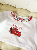 Car toddler tshirt with collar and name
