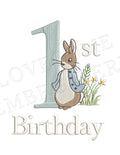 1st Birthday Bunny Embroidery Design