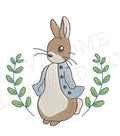 Blue bunny embroidery design